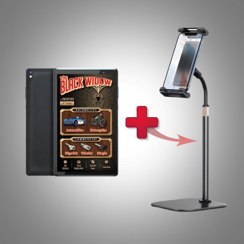 The Black Widow Premium Android Tablet and Articulating Stand Bundle